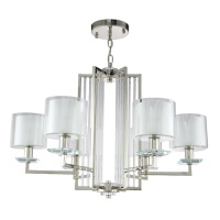 Подвесная люстра Crystal Lux Nicolas SP-PL6 Nickel/White  фото, kupilegko.ru