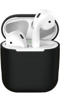 Чехол Deppa для футляра наушников Apple AirPods, силикон, черный  фото, kupilegko.ru