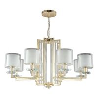 Подвесная люстра Crystal Lux Nicolas SP-PL8 Gold/White  фото, kupilegko.ru