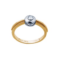 Золотое кольцо, золото, бриллиант, 71321RS  фото, kupilegko.ru