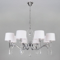 Подвесная люстра Eurosvet Madera 10127/8 хром/прозрачный хрусталь Strotskis Smart  фото, kupilegko.ru