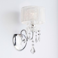 Бра, светильник настенный накладной Eurosvet 2045/1 хром/белый  фото, kupilegko.ru