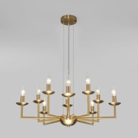 Подвесная люстра Eurosvet Cariso 60150/10 латунь  фото, kupilegko.ru