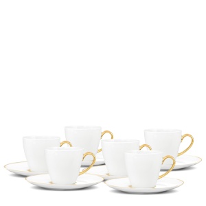 Premium Gold Кофейная пара 6 шт. Porcel 1987  фото, kupilegko.ru