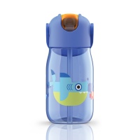 Бутылочка детская с силиконовой соломинкой Zoku 415 мл синяя  фото, kupilegko.ru