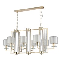 Подвесная люстра Crystal Lux Nicolas SP8 L1000 Gold/White  фото, kupilegko.ru