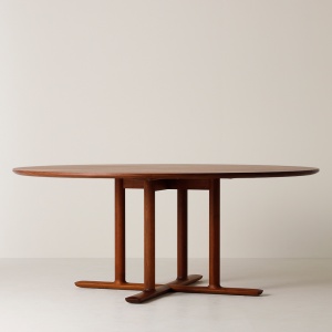 Chorus Round Black Walnut Стол обеденный ? 180 см Nissin Mokkou  фото, kupilegko.ru
