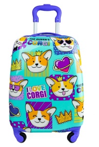 Детский чемодан на колесах пластиковый маленький, размер S Proffi Travel Корги 173482 AU  фото, kupilegko.ru