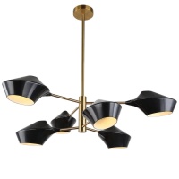 Подвесная люстра Lumina Deco Romina LDP 6037-6 BK+GD  фото, kupilegko.ru