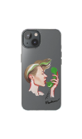 Чехол  от Маши Янковской для iPhone 13 Зелёная трубка, силикон, прозрачный  фото, kupilegko.ru