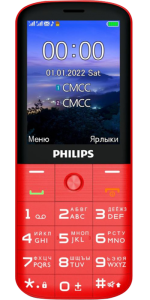 Мобильный телефон кнопочный Philips Xenium E227 Красный  фото, kupilegko.ru