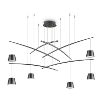 Подвесная люстра Ideal Lux Fish SP6 Nero 196992  фото, kupilegko.ru