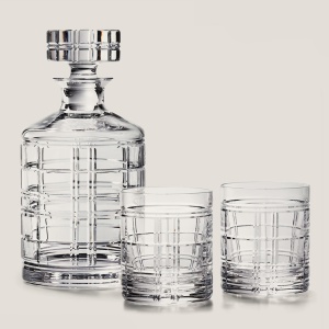 Hudson Plaid Декантер и два бокала Ralph Lauren Home  фото, kupilegko.ru