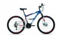 Велосипед ALTAIR MTB FS 26 2.0 disc (26" 18 ск. рост 16") 2020-2021, синий/красный, RBKT1F16E014 Altair  фото, kupilegko.ru