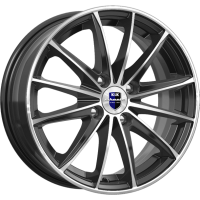 Литые колесные диски КиК (K&K) Пойнт Бланк КС884 6x15 4x100 ET46 D54.1 Чёрный глянцевый с полированной лицевой частью (r75096SK)  фото, kupilegko.ru
