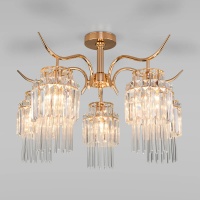 Потолочная люстра Eurosvet Sevilia 10119/5 золото/прозрачный хрусталь Strotskis  фото, kupilegko.ru