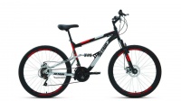 Велосипед ALTAIR MTB FS 26 2.0 disc (26" 18 ск. рост 18") 2020-2021, черный/красный, RBKT1F16E018 Altair  фото, kupilegko.ru