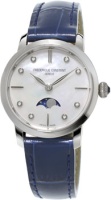 Швейцарские наручные женские часы Frederique Constant FC-206MPWD1S6. Коллекция Slim Line Moonphase  фото, kupilegko.ru