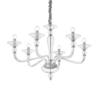 Подвесная люстра Ideal Lux Danieli SP6 Trasparente 159959  фото, kupilegko.ru