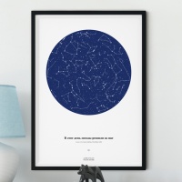 Карта звездного неба А3 с вашей надписью (разные цвета) / Blue ocean Pr  фото, kupilegko.ru