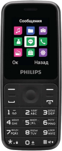 Мобильный телефон кнопочный Philips Xenium E125 Черный  фото, kupilegko.ru