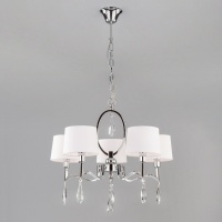 Подвесная люстра Eurosvet Madera 10127/5 хром/прозрачный хрусталь Strotskis Smart  фото, kupilegko.ru