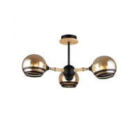 Потолочная люстра IMEX MD.4896-3-S BK+WOOD  фото, kupilegko.ru