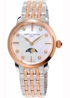 Швейцарские наручные женские часы Frederique Constant FC-206MPWD1S2B. Коллекция Slim Line Moonphase  фото, kupilegko.ru