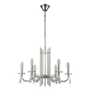 Подвесная люстра Crystal Lux AURELIO SP6 GOLD+CHROME/TRANSPARENT  фото, kupilegko.ru