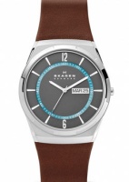 Швейцарские наручные мужские часы Skagen SKW6785. Коллекция Leather  фото, kupilegko.ru