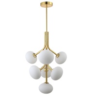 Подвесная люстра Crystal Lux ALICIA SP7 GOLD/WHITE  фото, kupilegko.ru