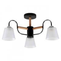 Потолочная люстра IMEX Notta MD.51941-3-S-BK+WOOD  фото, kupilegko.ru