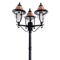 Столб фонарный уличный Arte Lamp BARCELONA A1486PA-3BK  фото, kupilegko.ru