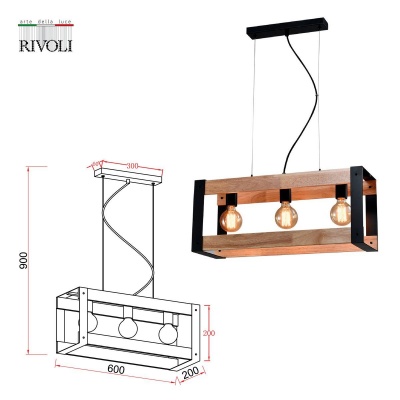 Подвесной светильник Rivoli Eve 5144-203 Б0054983  фото, kupilegko.ru