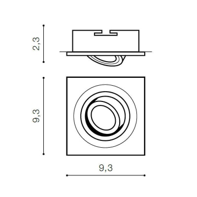 Встраиваемый светильник Azzardo Caro Square AZ2434 (встраиваемые)  фото, kupilegko.ru