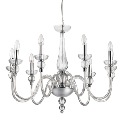 Подвесная люстра Ideal Lux Doge SP9 Trasparente 044453  фото, kupilegko.ru