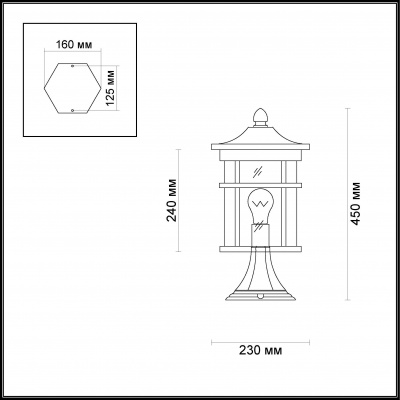 Уличный наземный светильник Odeon Light Virta 4044/1B  фото, kupilegko.ru