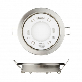 Встраиваемый светильник Uniel GX53/H2 Nickel 10 Prom UL-00005054 (встраиваемые)  фото, kupilegko.ru