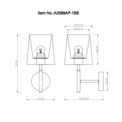 Бра, светильник настенный накладной Arte Lamp A2589AP-1SS  фото, kupilegko.ru