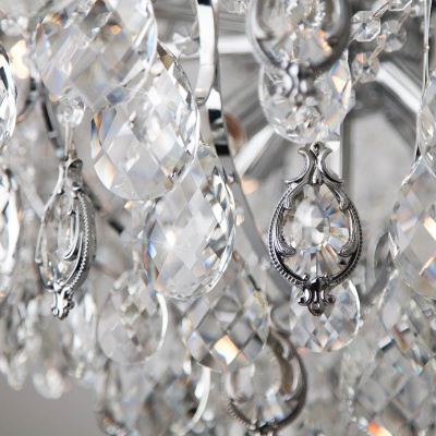 Подвесная люстра Eurosvet 10080/12 хром/прозрачный хрусталь Strotskis  фото, kupilegko.ru