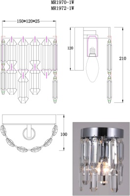 Бра, светильник настенный накладной MyFar MR1970-1W  фото, kupilegko.ru