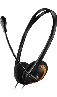 Проводная гарнитура Canyon CNS-CHS01BO, черно-оранжевая  фото, kupilegko.ru