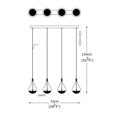 Подвесной светильник Zumaline Perle P0226-04H-B5RK  фото, kupilegko.ru