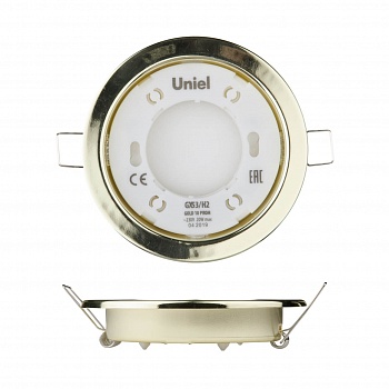 Встраиваемый светильник Uniel GX53/H2 Gold 10 Prom UL-00005053 (встраиваемые)  фото, kupilegko.ru