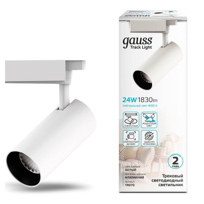 Трековый светодиодный светильник Gauss Track Light Led TR070  фото, kupilegko.ru