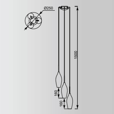 Подвесной светильник Zumaline Champagne MD2101A-3W  фото, kupilegko.ru