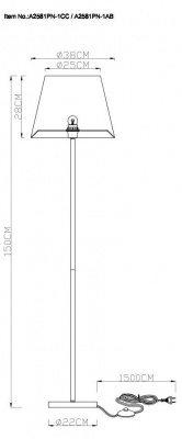 Торшер Arte Lamp Elba A2581PN-1CC  фото, kupilegko.ru