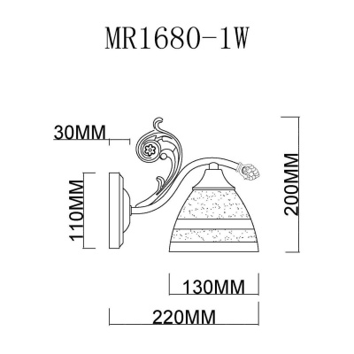 Бра, светильник настенный накладной MyFar MR1680-1W  фото, kupilegko.ru