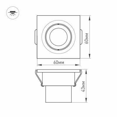 Мебельный светодиодный светильник Arlight LTM-S60x60WH 3W Warm White 30deg 015395 (+мебельные)  фото, kupilegko.ru