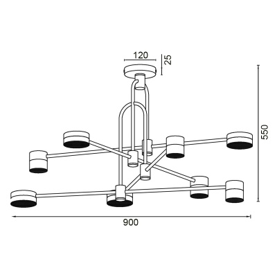 Подвесной светильник Vele Luce Orchestra VL7204L08  фото, kupilegko.ru